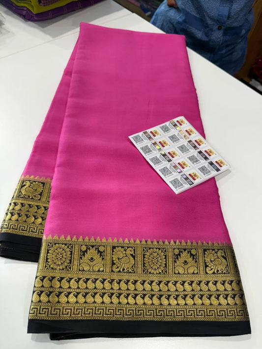 Traditional pattern mysore silk sarees with elegant color combinations