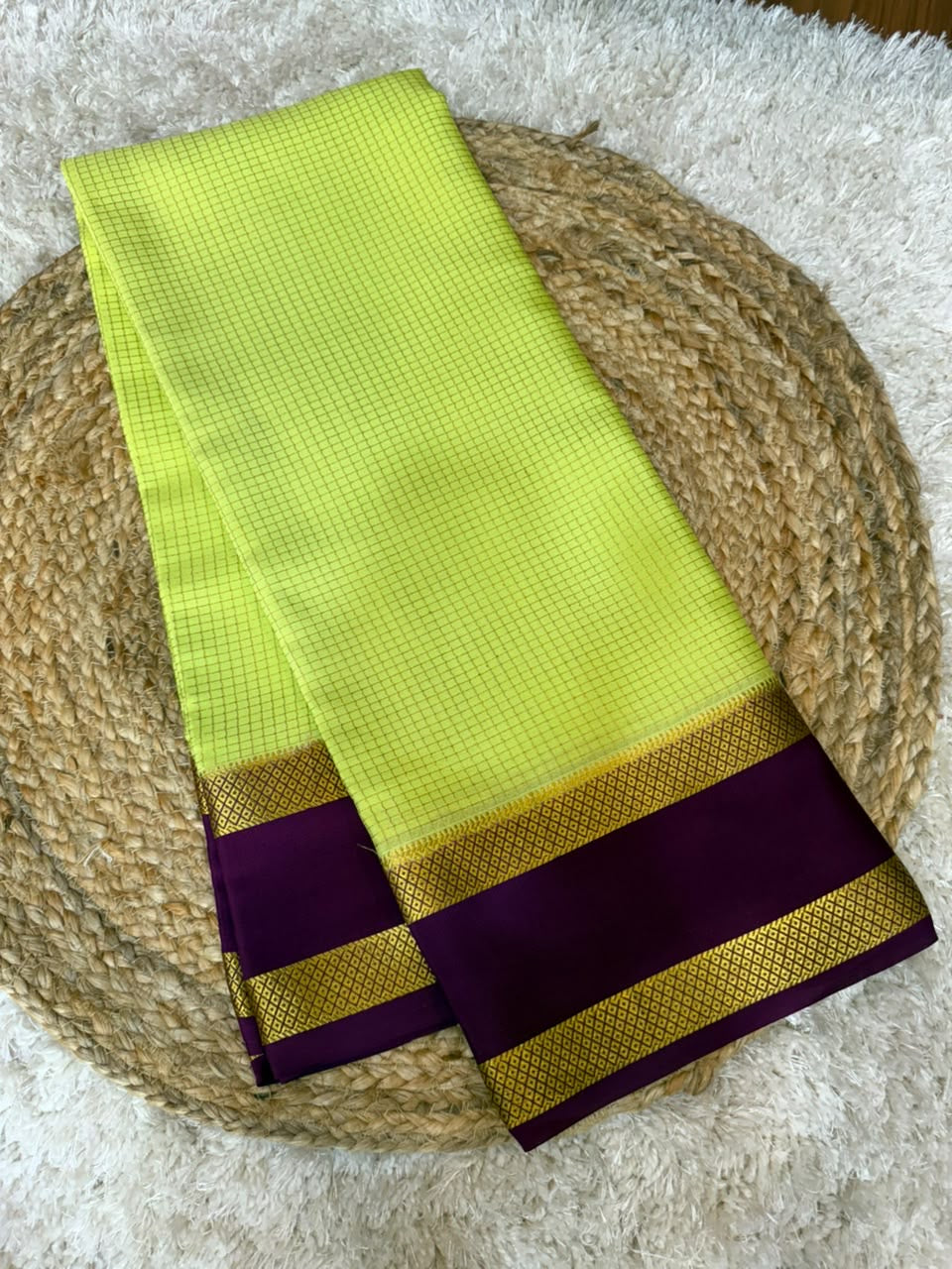 Mysore silk sarees checks pattern