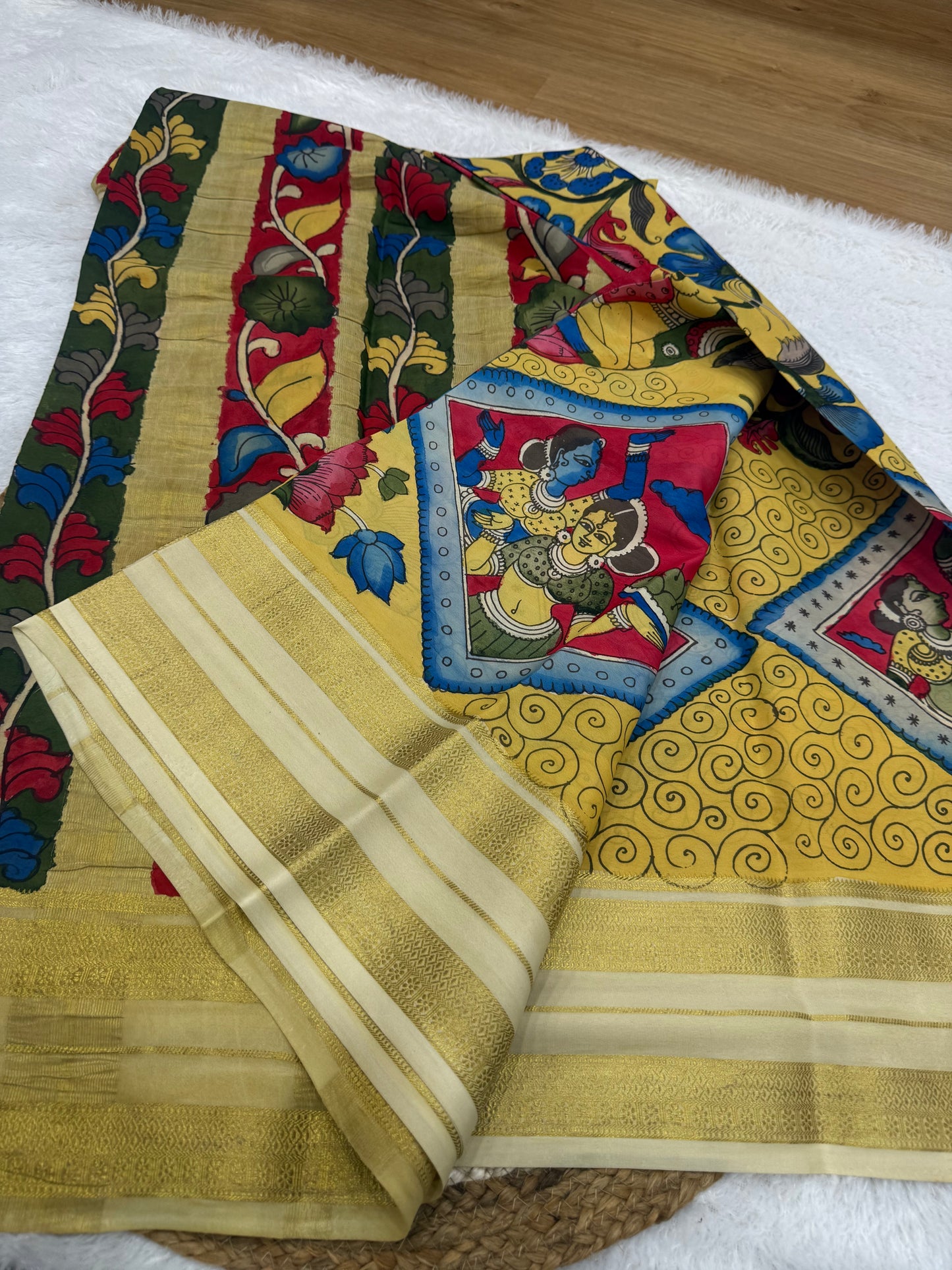 Pen Kalamkari Mysore silk