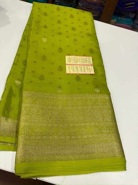 Mysore silk Saress with all over zari consumption