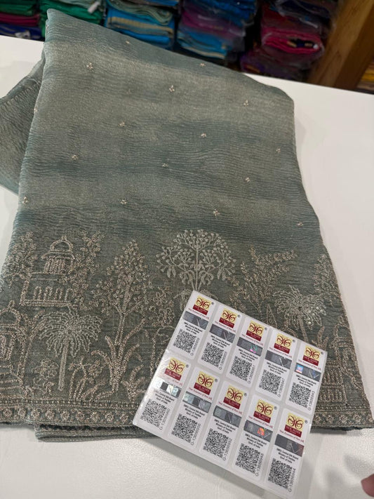 Pure tissue organza sarees
