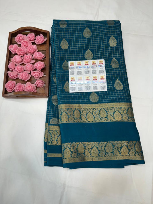 Mysore silk sarees self pattern