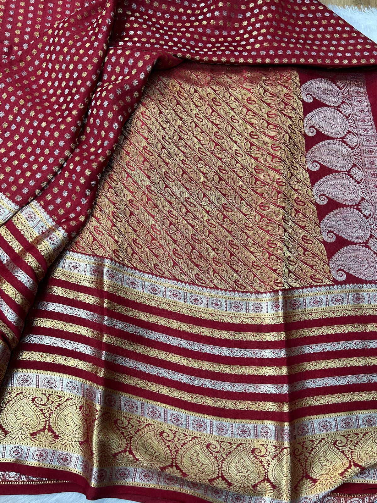Mysore silk self Butta