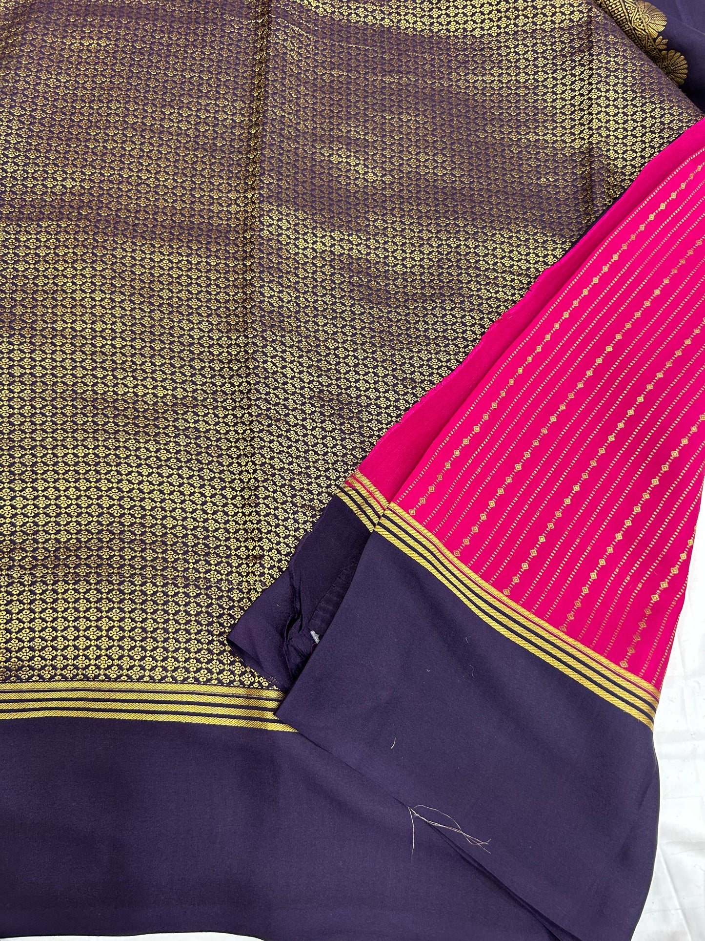 Contrast stripes Mysore silk