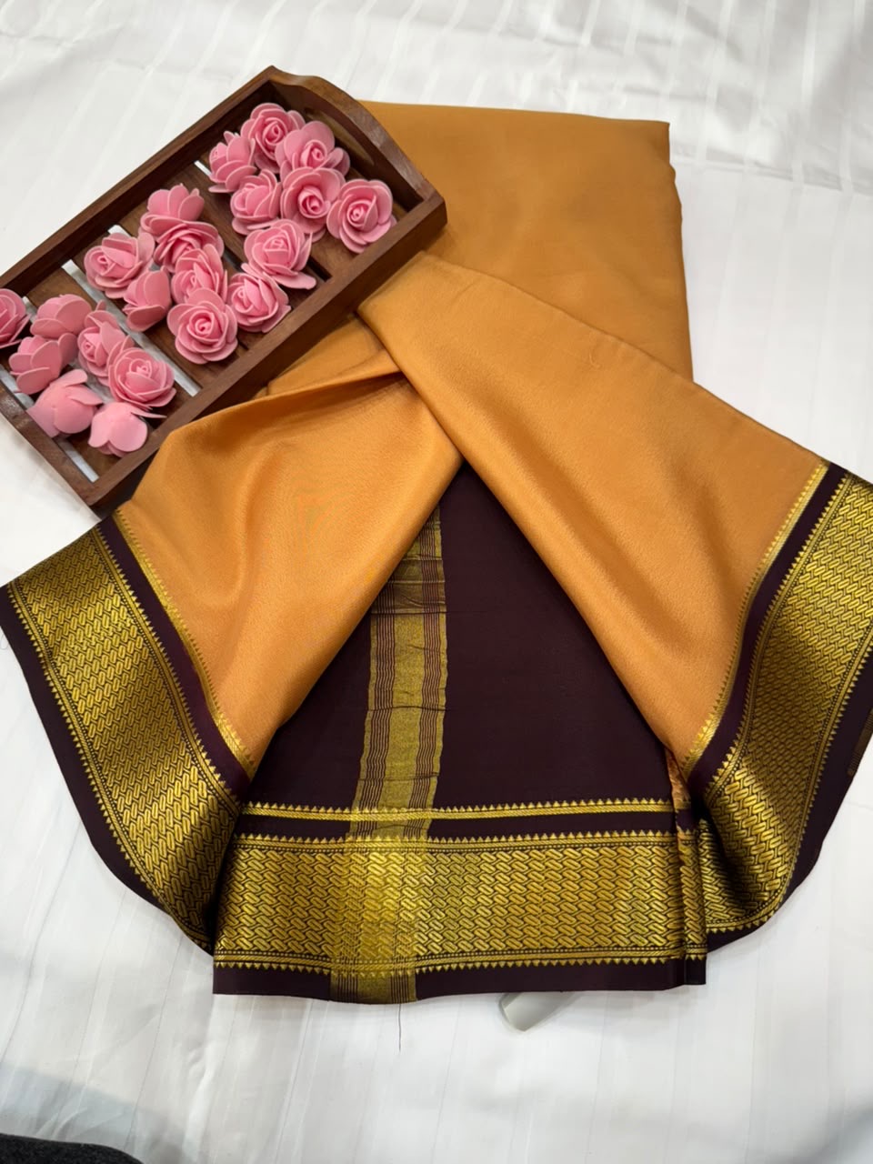 Mysore silk sarees contrast pattern