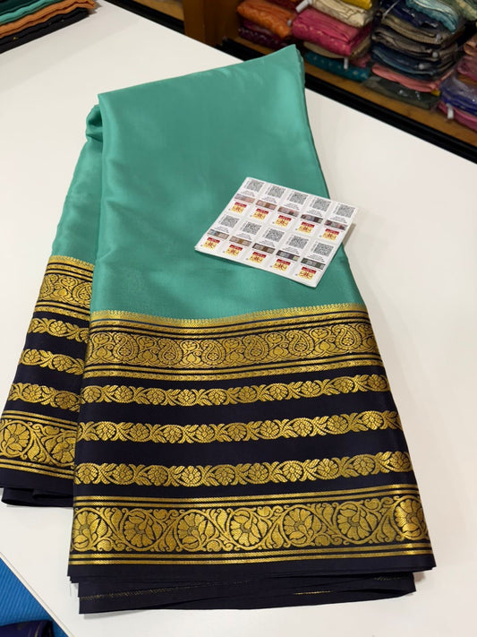 Mysore silk sarees contrast pattern