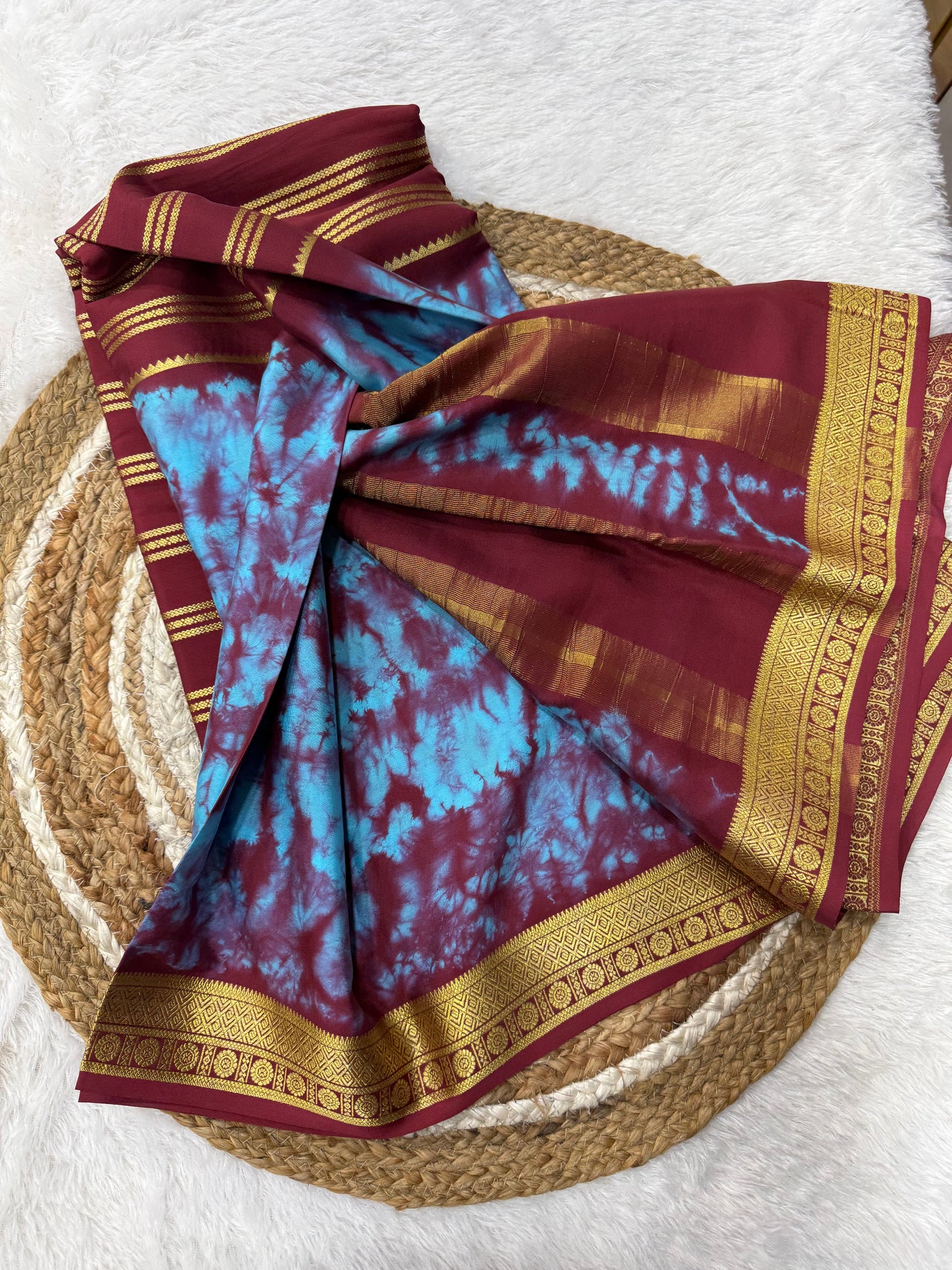 Printed Mysore silk saree