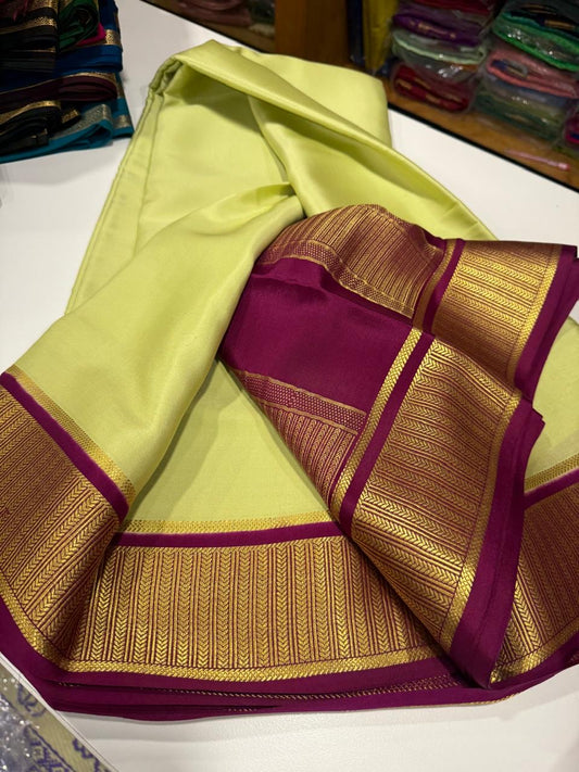 Mysore silk saree contrast border