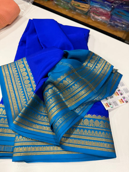 Mysore silk sarees contrast pattern
