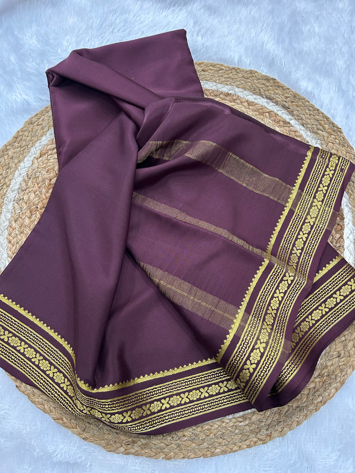 Mysore silk floral border