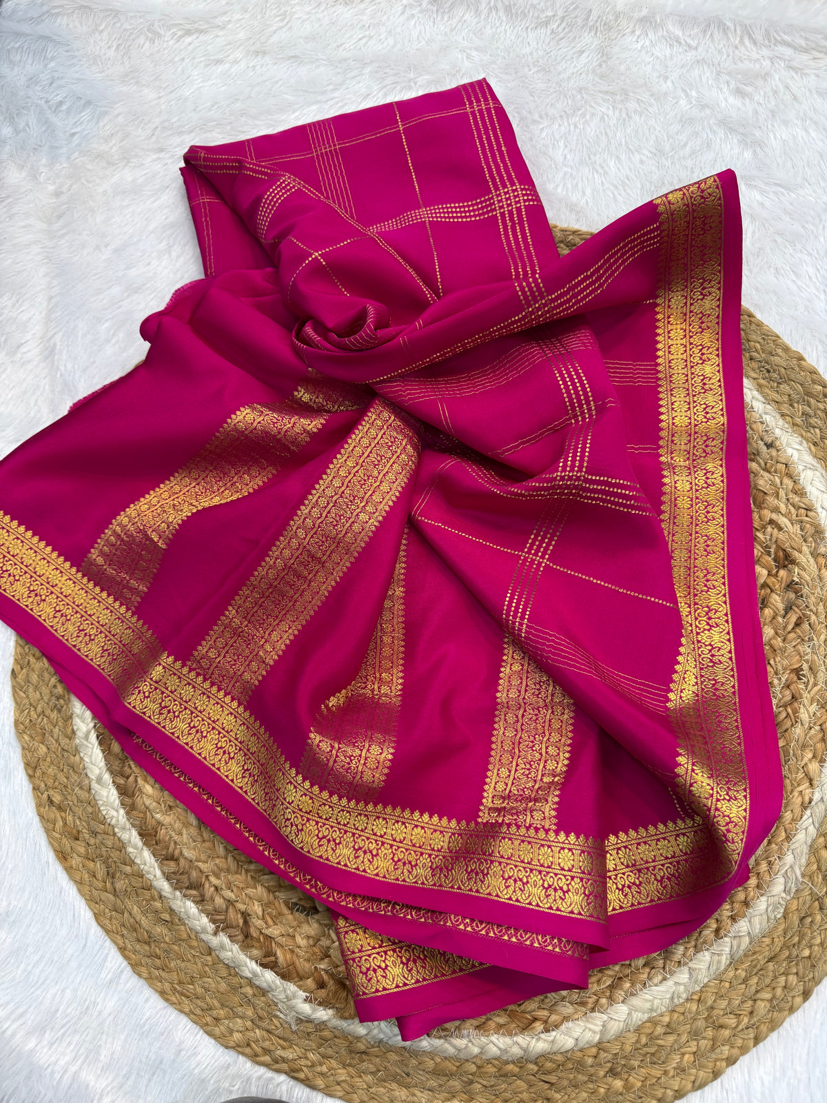 Mysore silk self checks