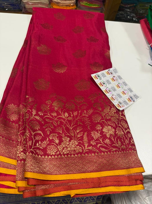 Mysore silk sarees with Beautiful Silk brocade fabric with zari