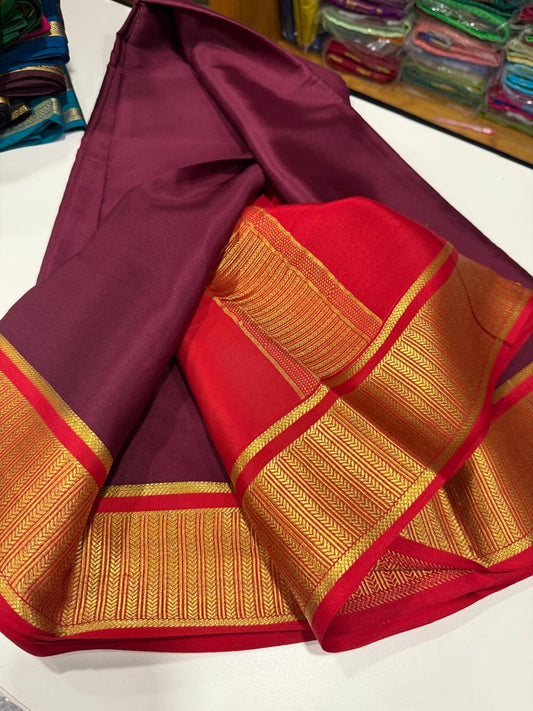 Mysore silk saree contrast border