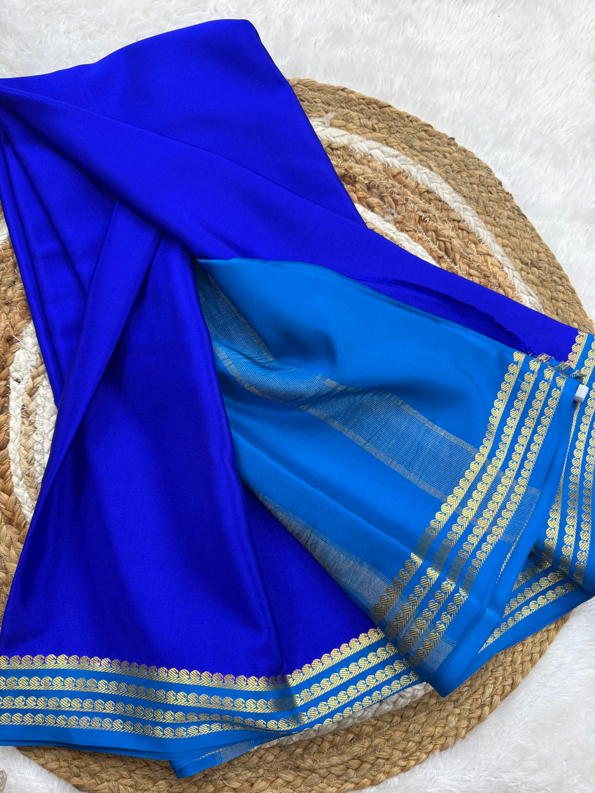 Mysore silk contrast border