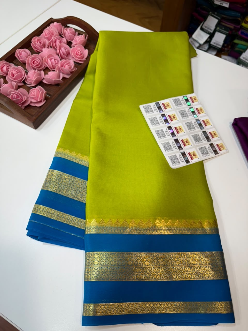 Mysore silk sarees light weight pattern