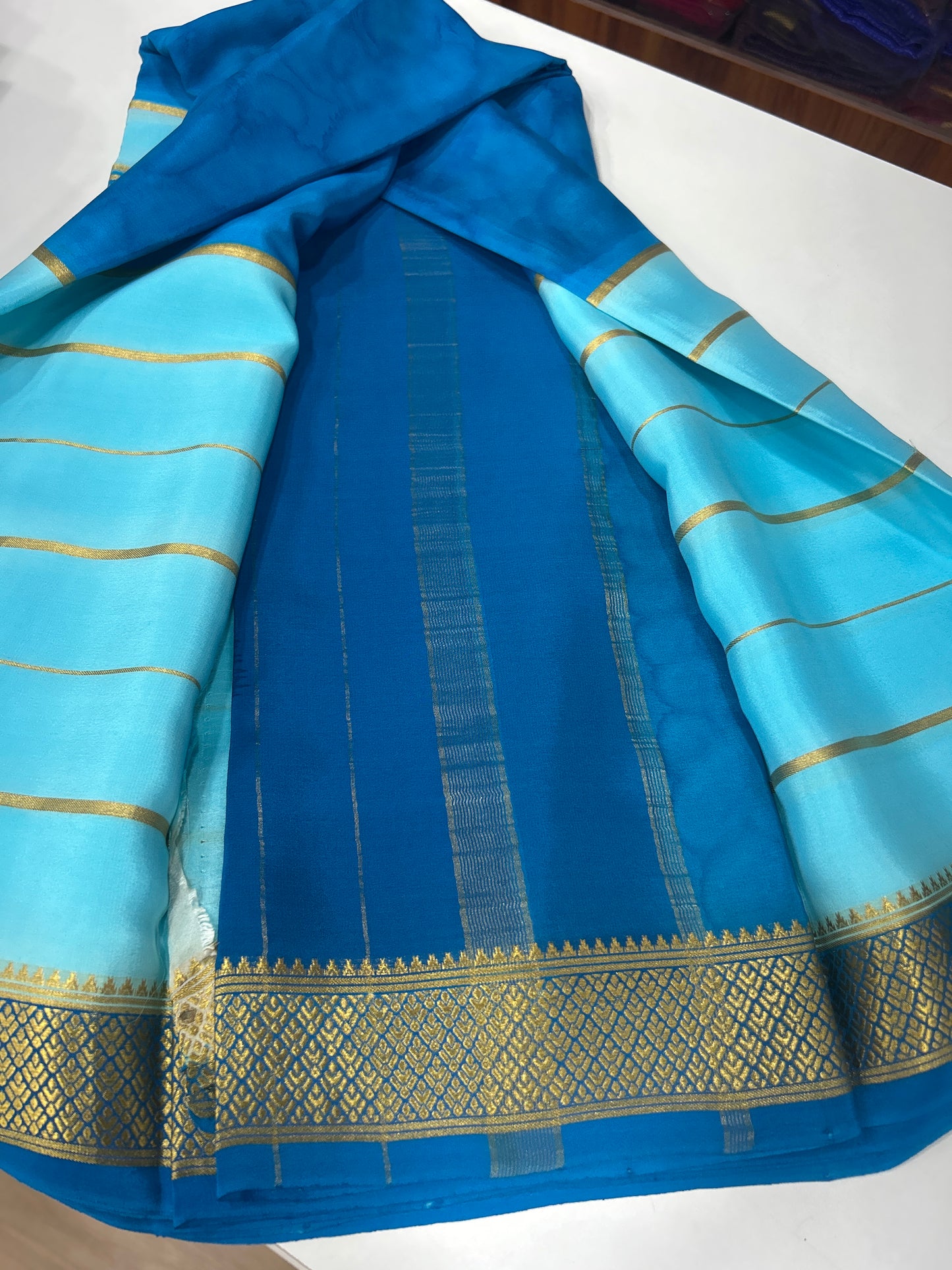 2D Shibori Pattern Mysore Silk