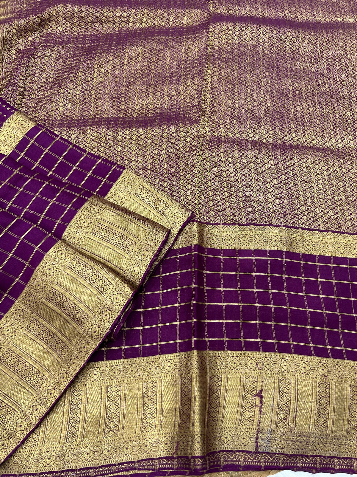Mysore silk self bentex checks