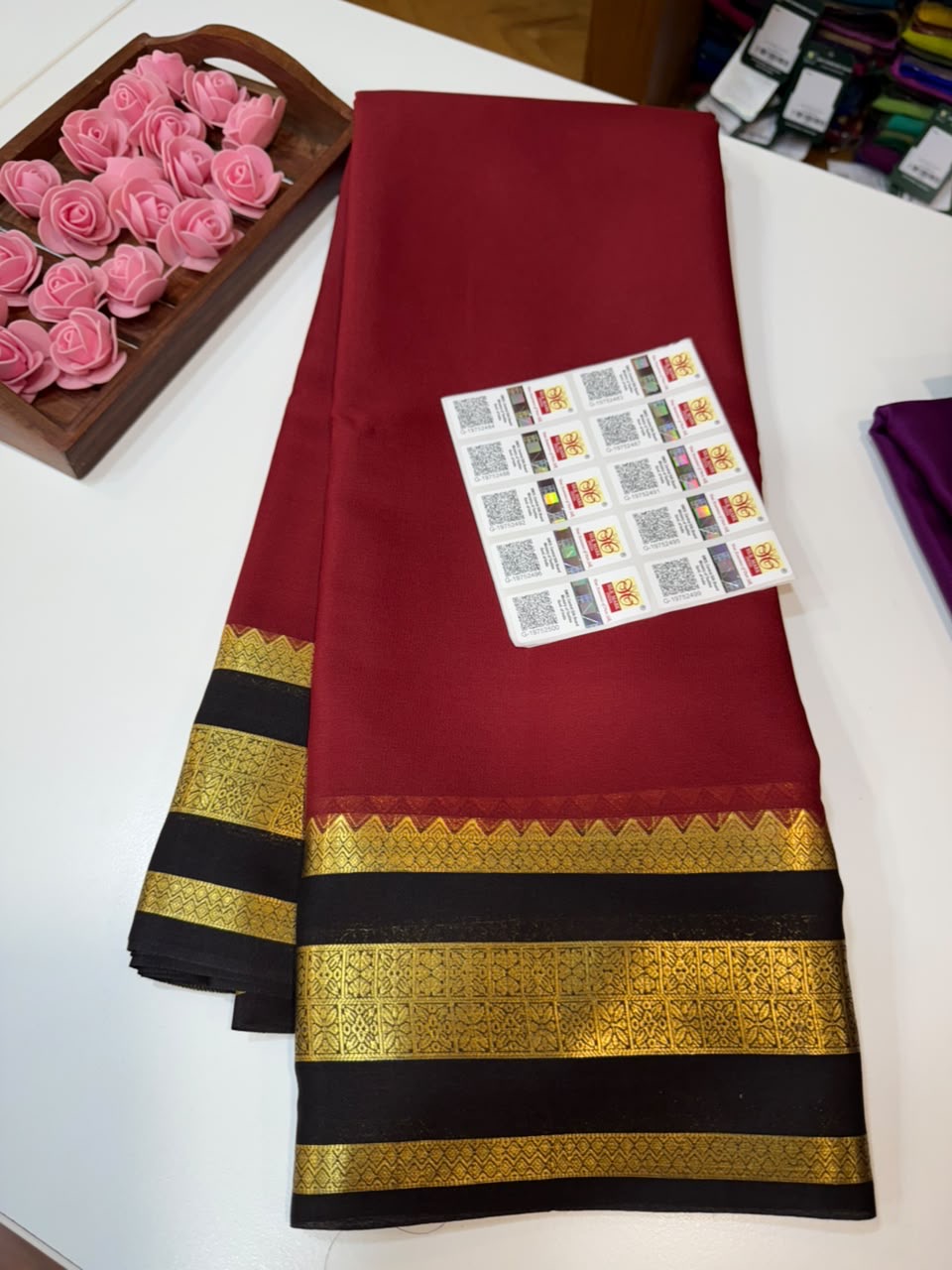 Mysore silk sarees light weight pattern