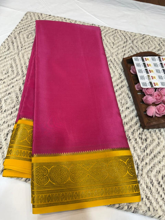 Mysore silk sarees contrast pattern