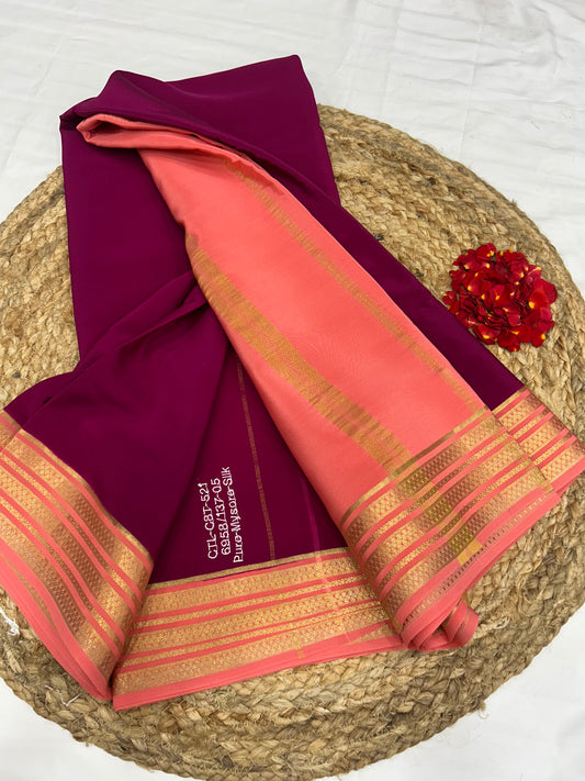Mysore silk gold lace