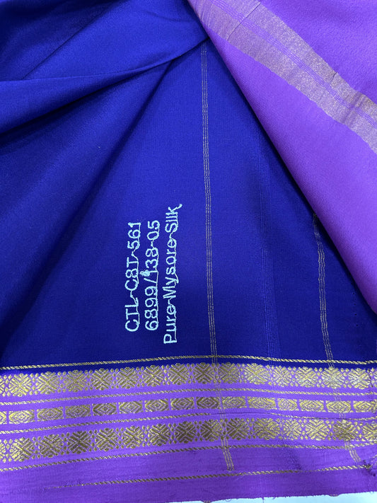 Gold lace Mysore silk saree