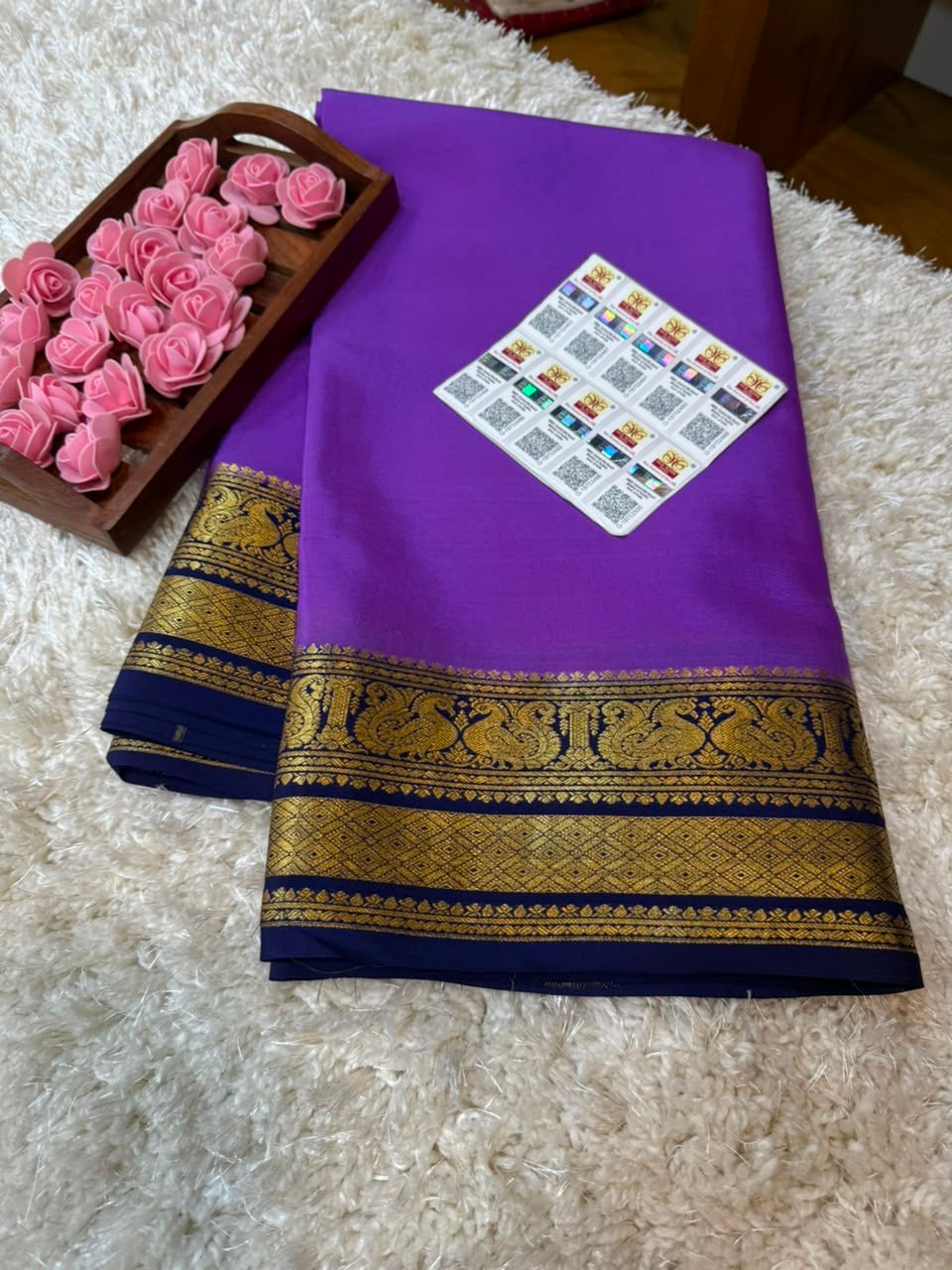 Mysore silk sarees contrast pattern