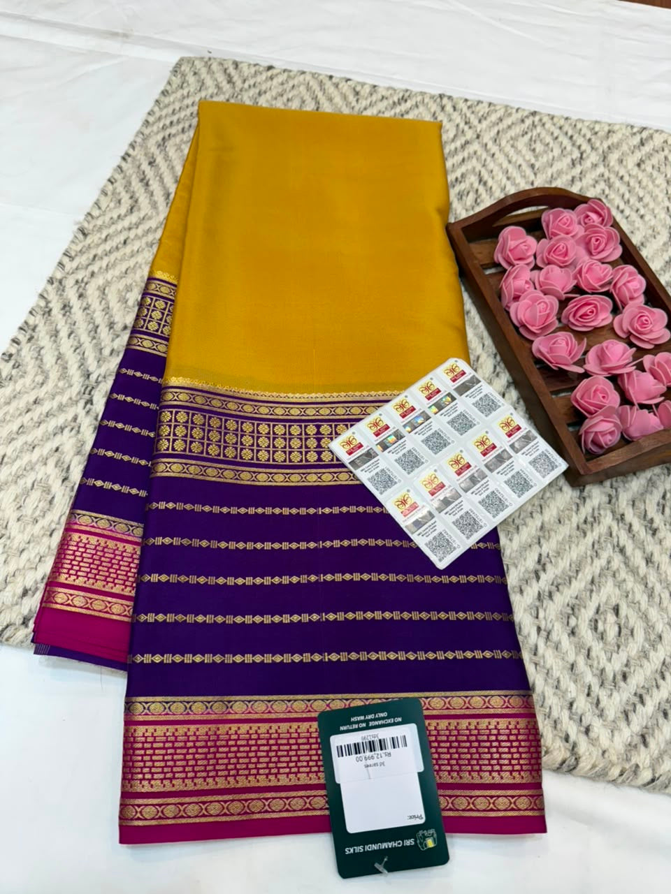 Mysore silk sarees 3D pattern