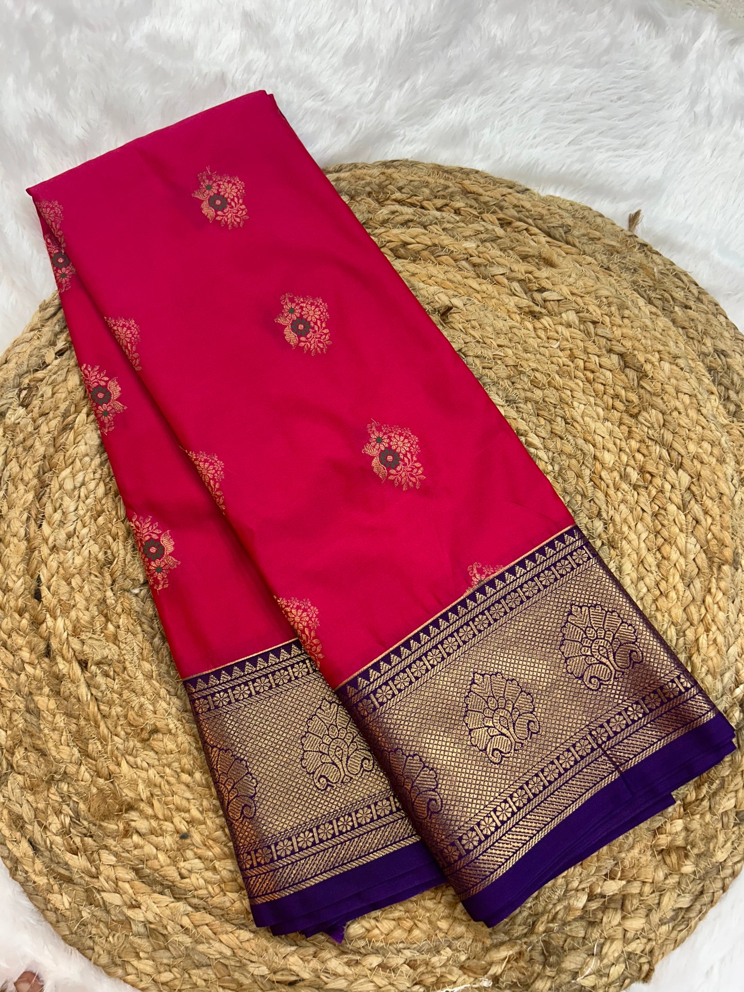 Semi silk floral butta saree