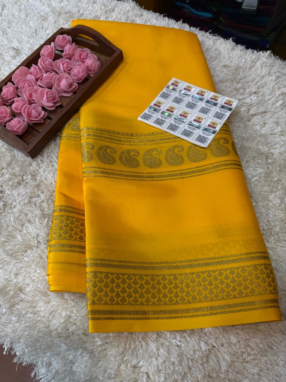 Mysore silk sarees self pattern