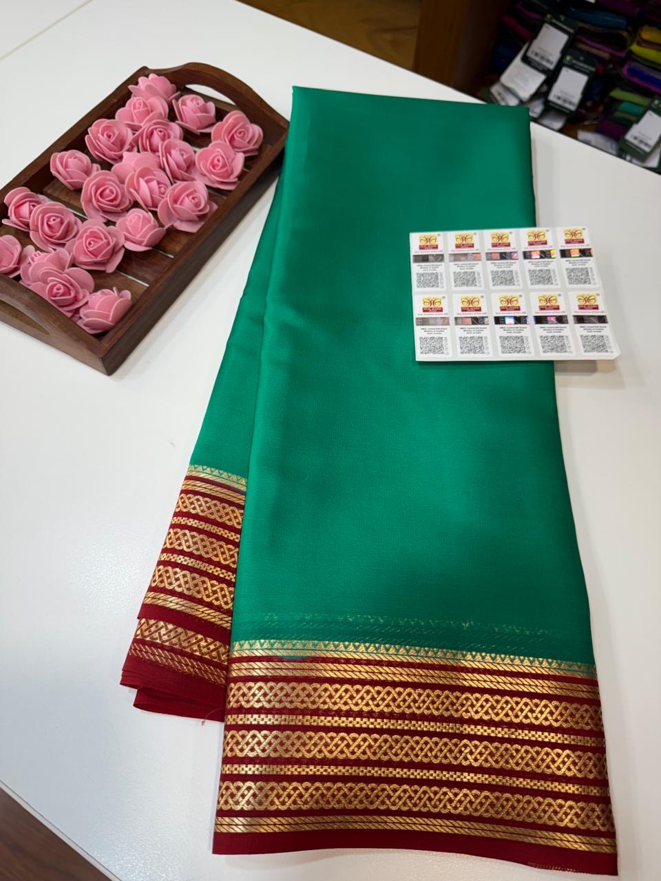Mysore silk sarees light weight pattern