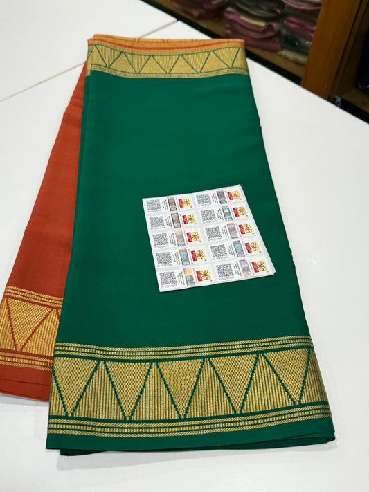 Half n Half pattern Mysore silk Saress