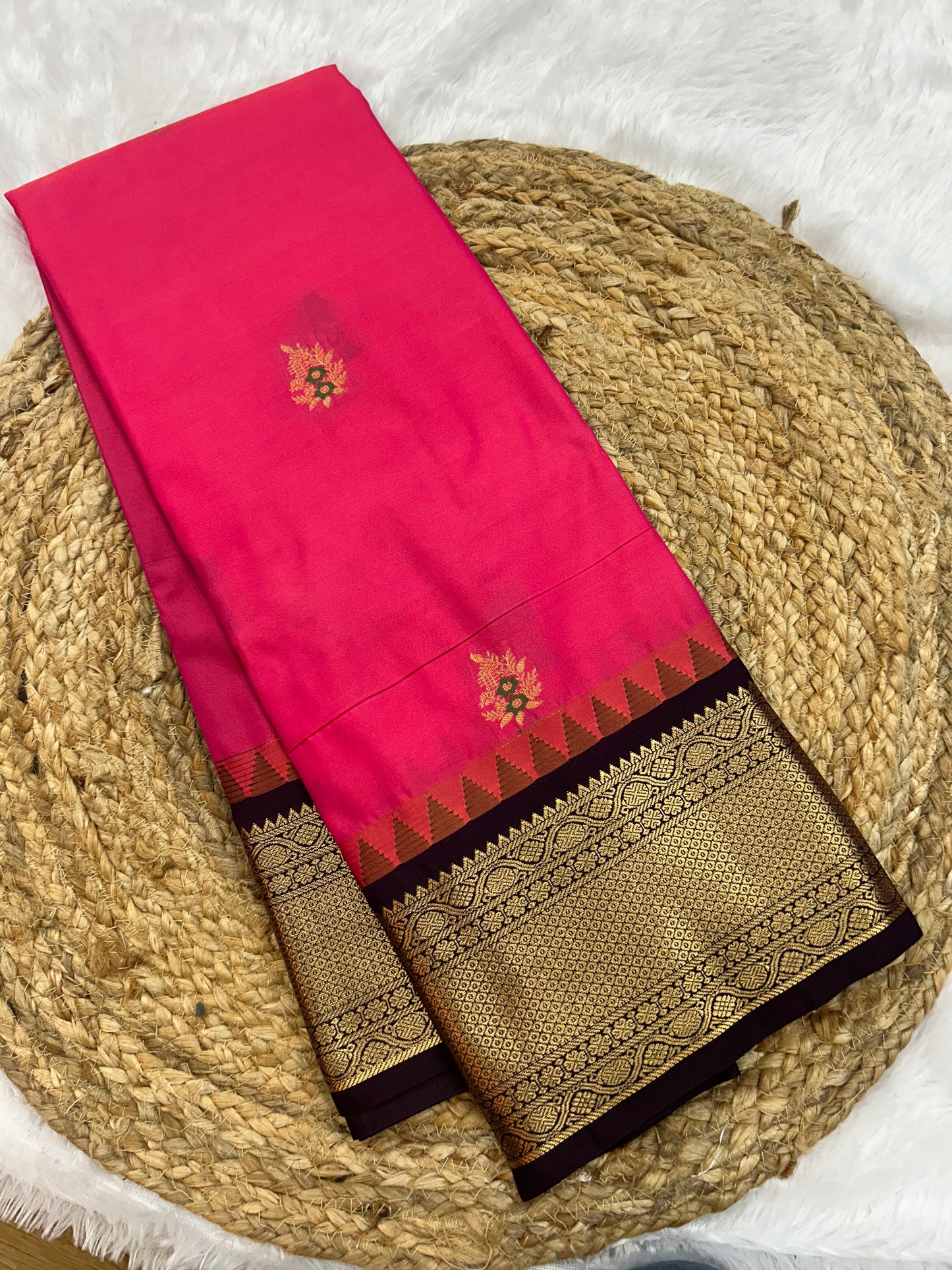 Semi silk floral butta saree