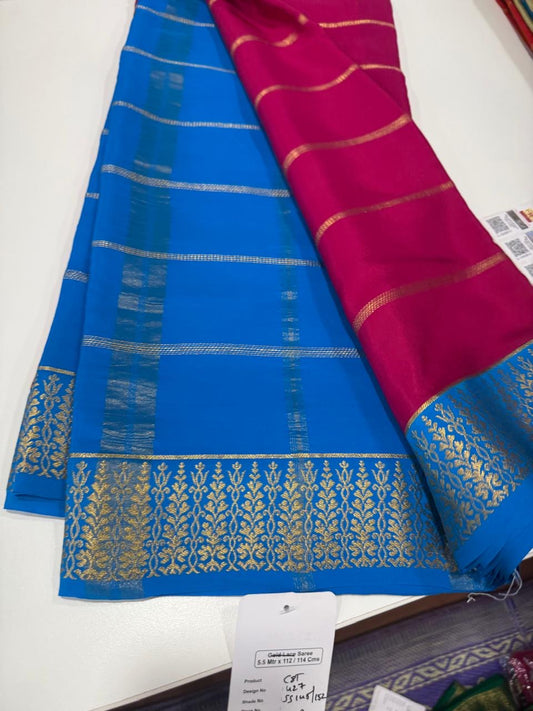 ❤️Traditional border in gold lace Zari Mysore silk sarees  ❤️