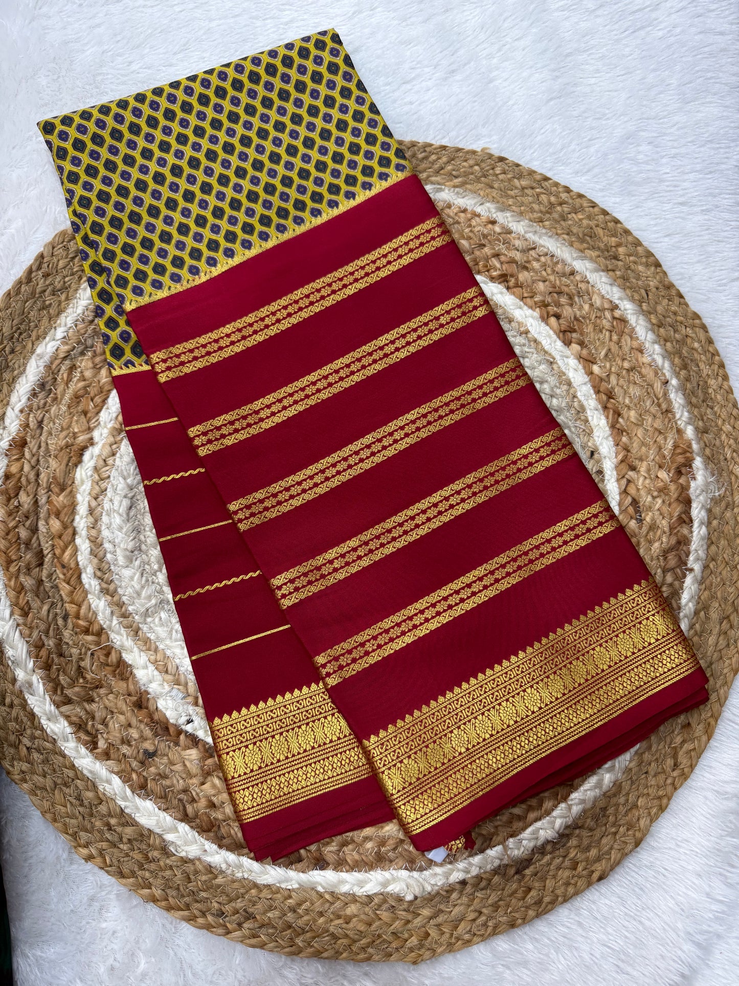 Printed Mysore silk saree