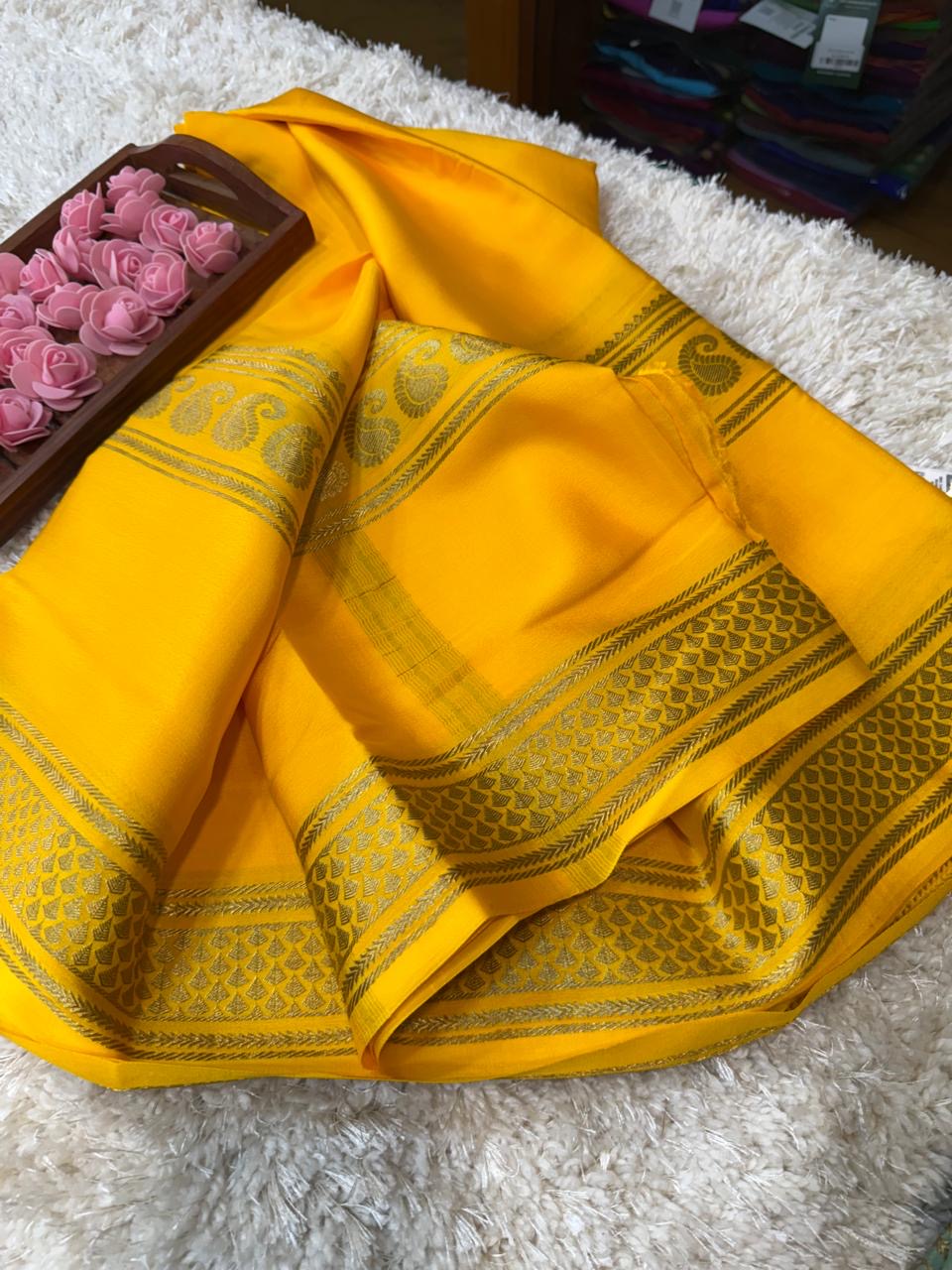 Mysore silk sarees self pattern