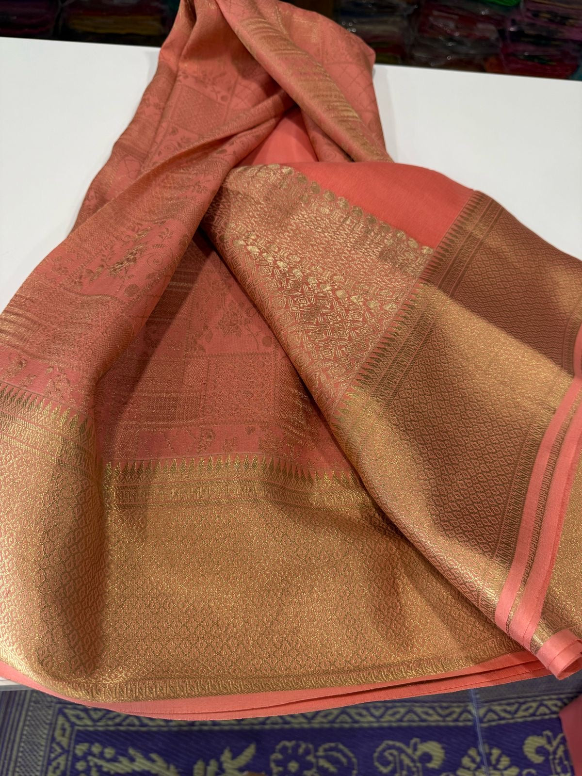 Beautiful Silk brocade fabric with zari