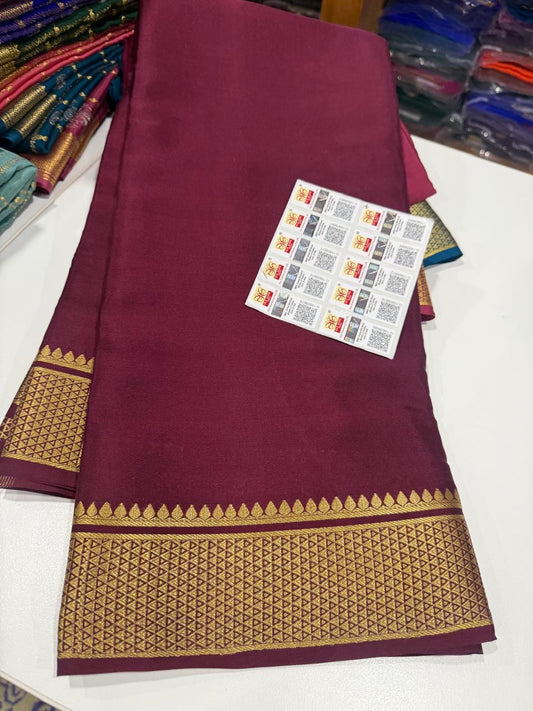 Mysore silk sarees self pattern