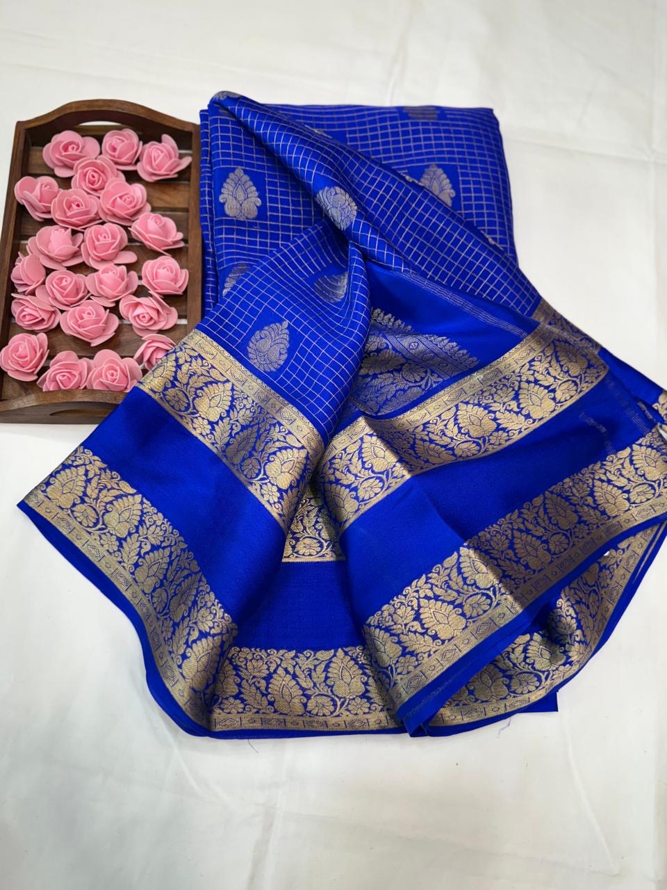 Mysore silk sarees self pattern