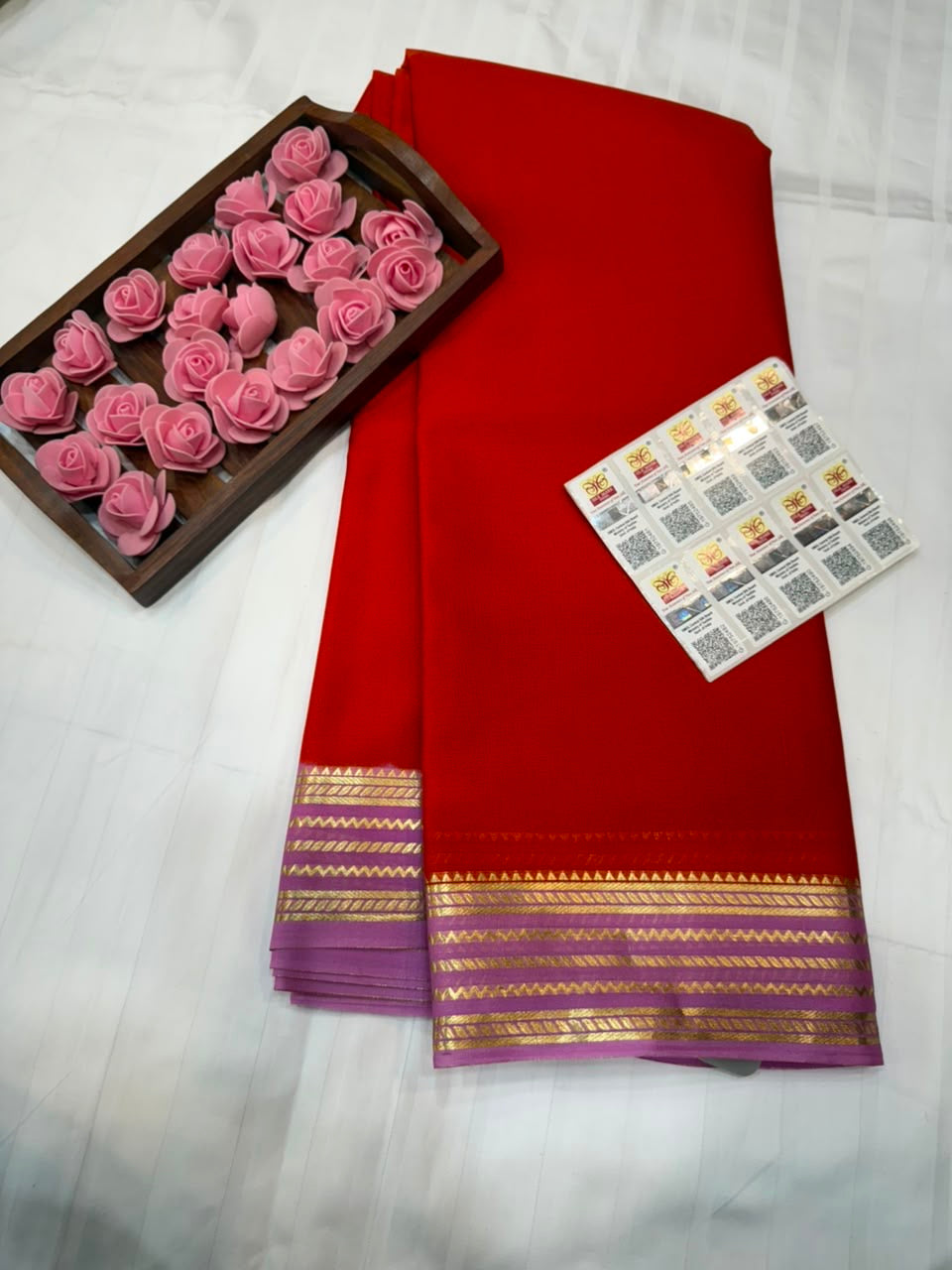 Mysore silk sarees light weight pattern