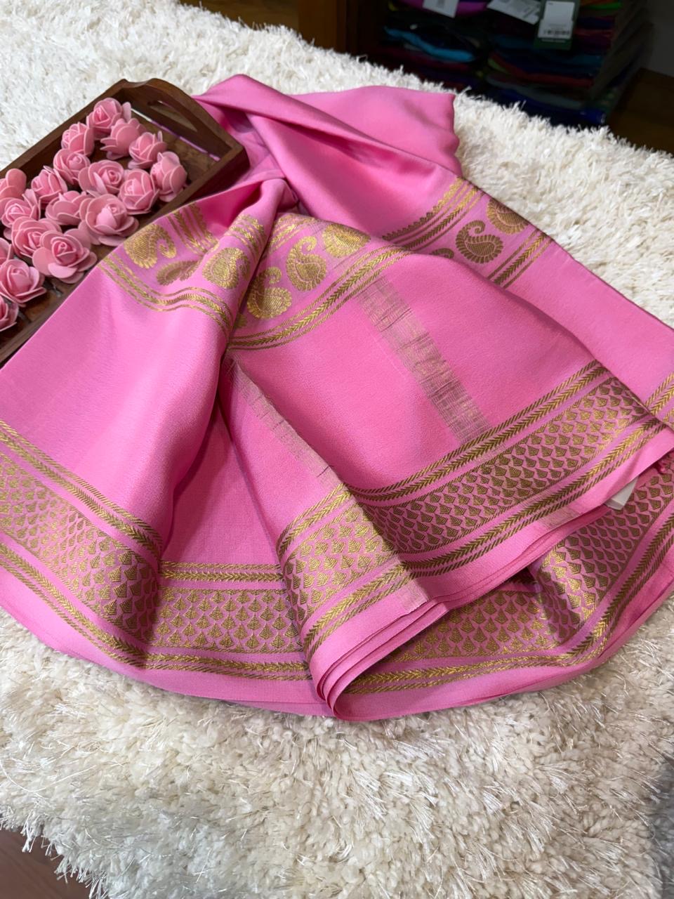 Mysore silk sarees self pattern