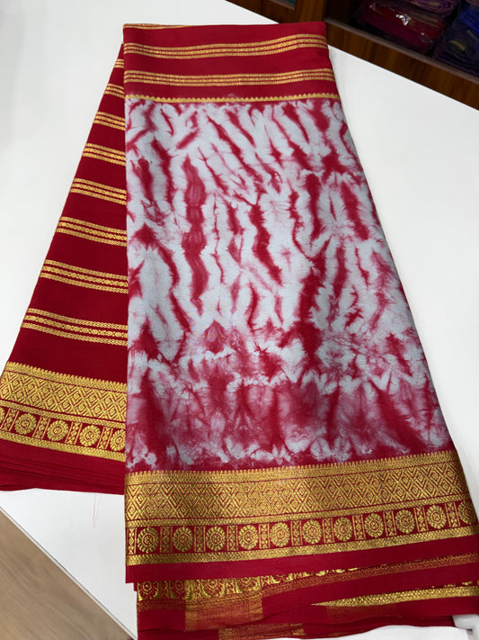 2D Shibori Pattern Mysore Silk Sarees