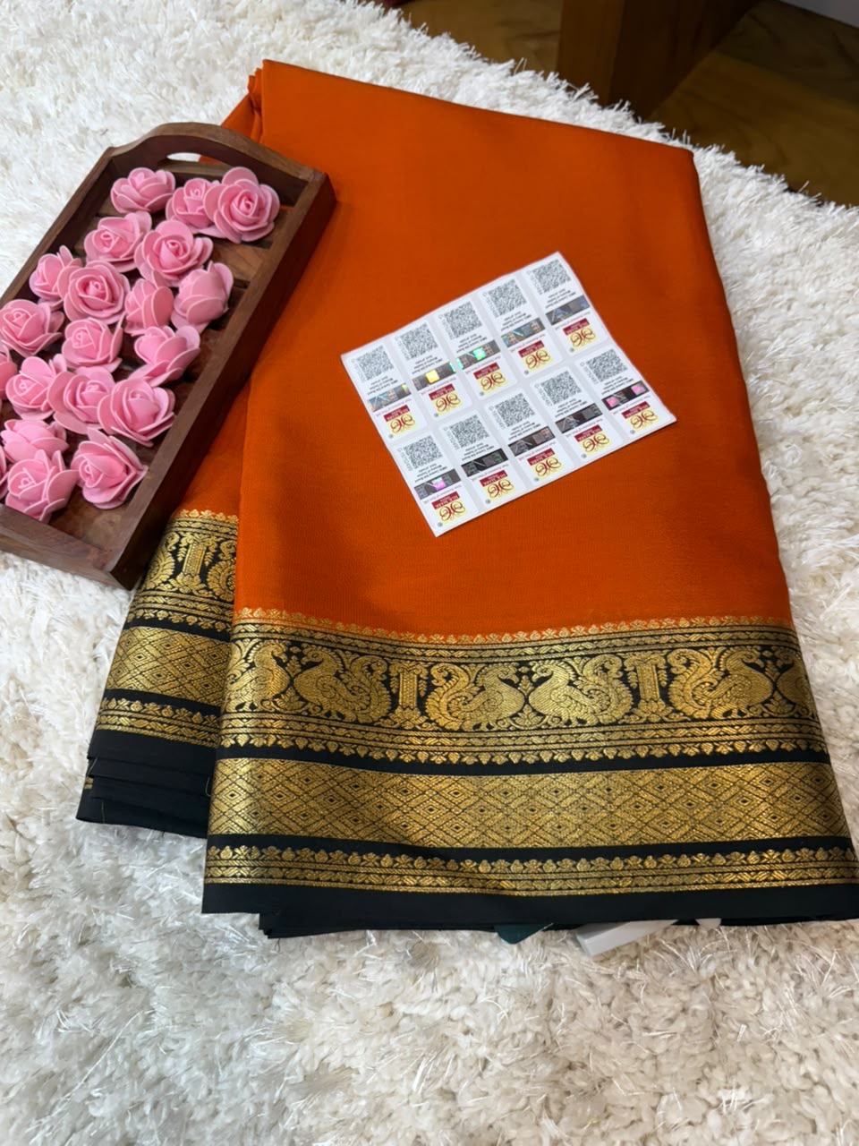 Mysore silk sarees contrast pattern