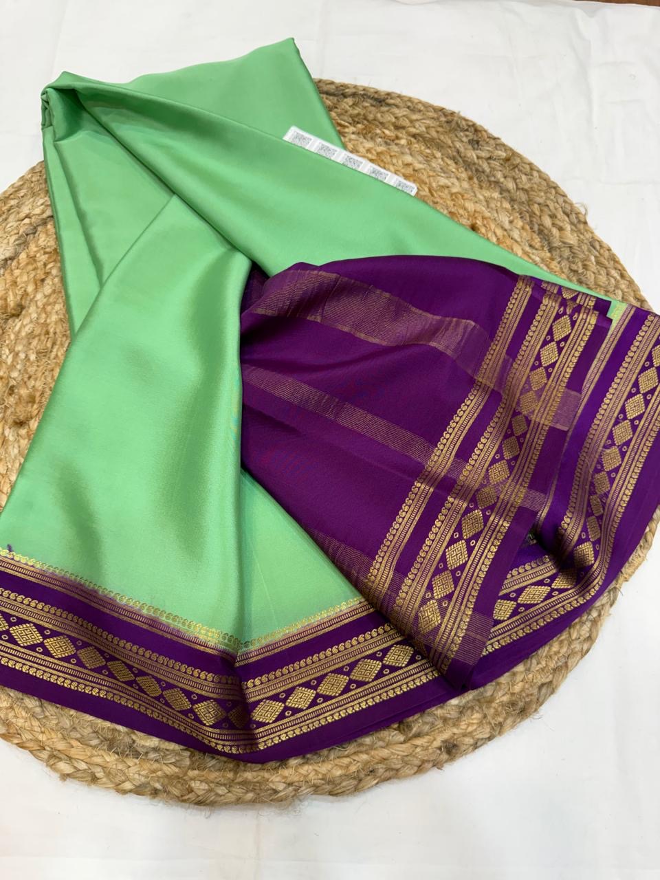 Mysore silk sarees contrast pattern