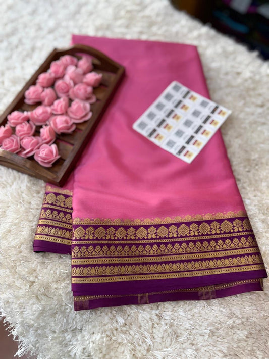 Mysore silk sarees contrast pattern
