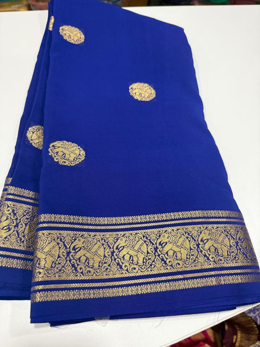 Pure zari Mysore silk saree elephant butta