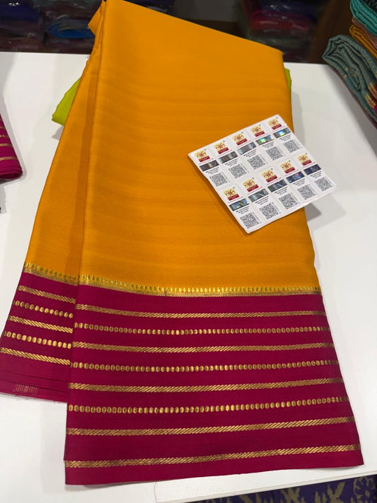 Mysore silk sarees contrast pattern