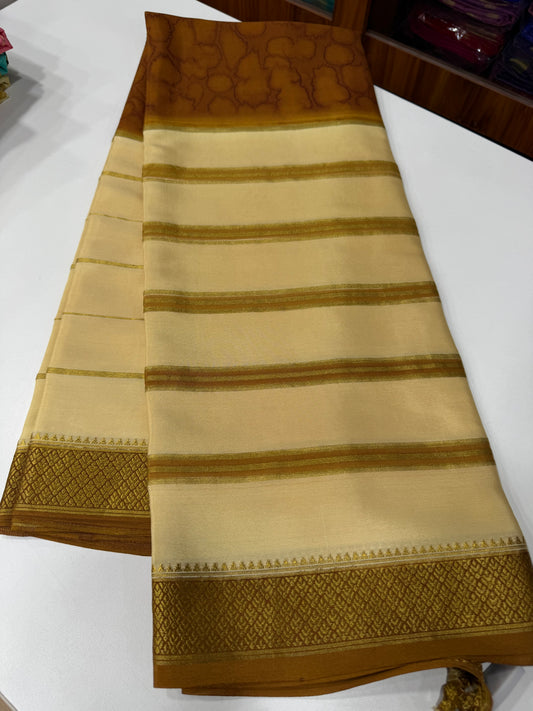 Printed Mysore silk saree