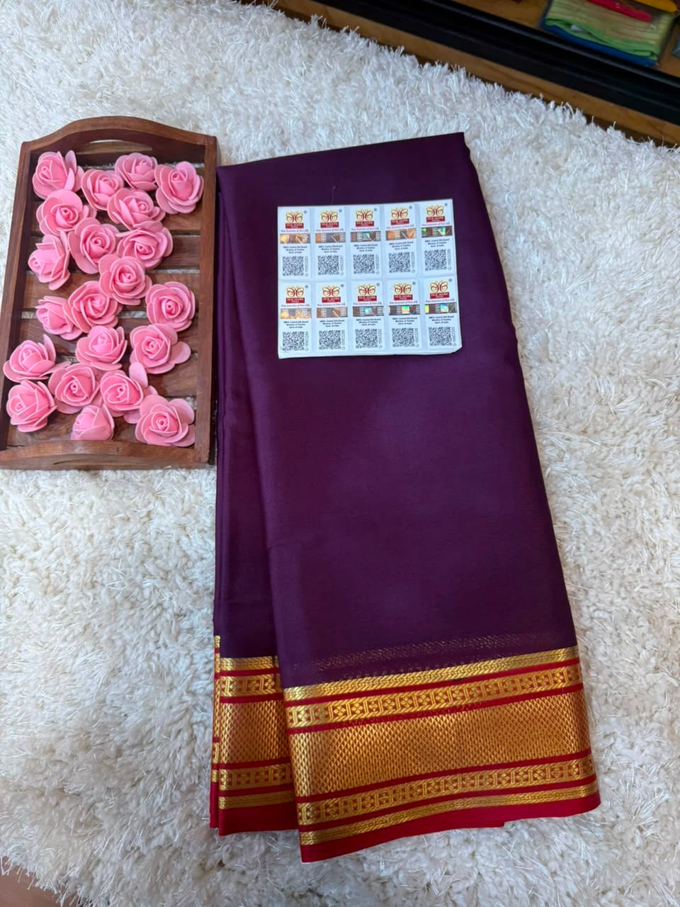 Mysore silk sarees light weight pattern