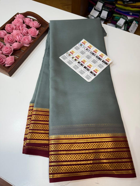 Mysore silk sarees light weight pattern