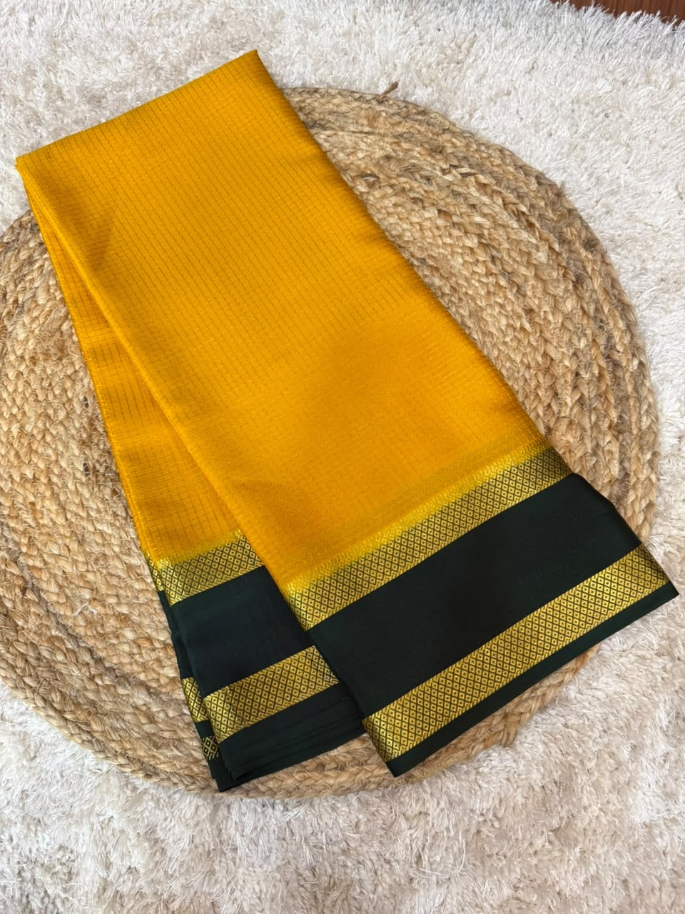 Mysore silk sarees checks pattern